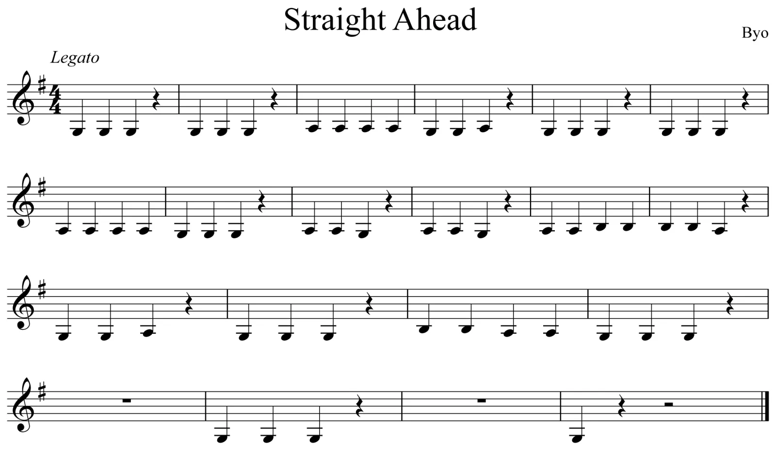 Straight Ahead Music Notation Clarinet