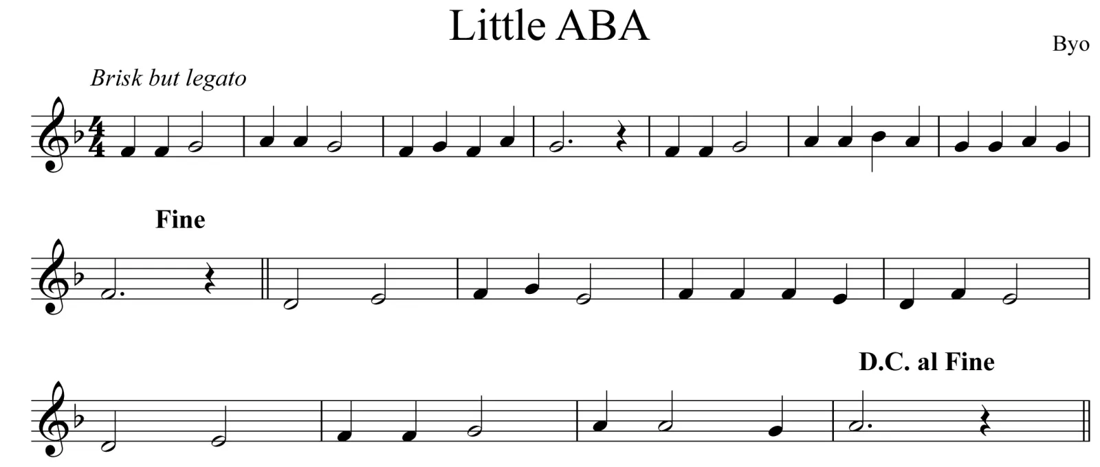 Little ABA Notation Clarinet