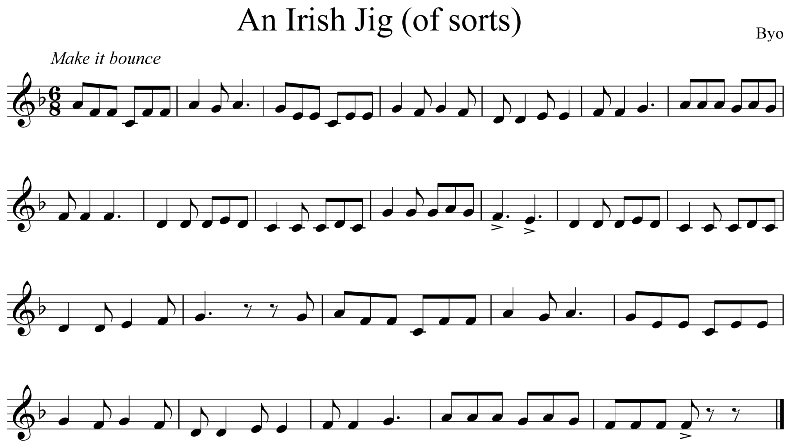 An Irish Jig (of sorts) Notation Clarinet