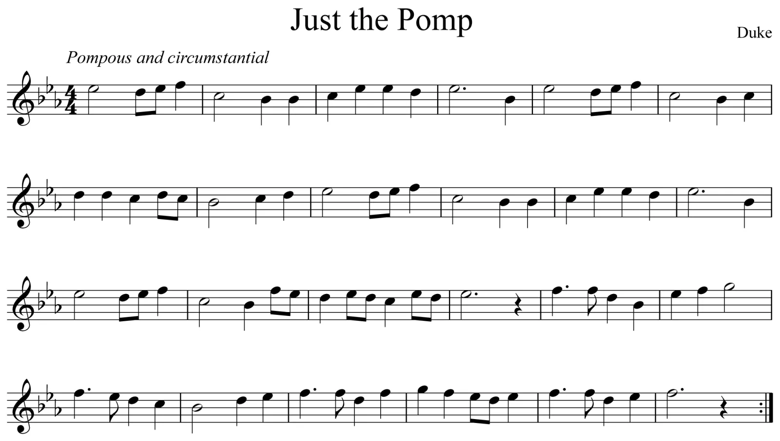 Just the Pomp Notation Flute