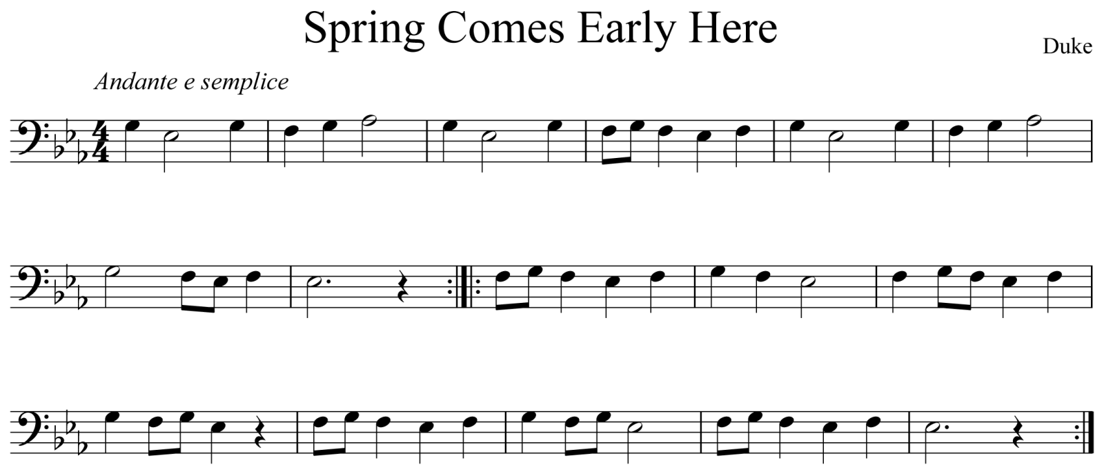 Spring Comes Early Here Notation Trombone