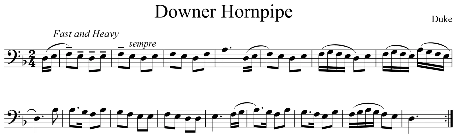 Downer Hornpipe Notation Euphonium