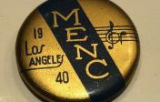 A conference badge from the 1940 MENC meeting in Los Angeles.